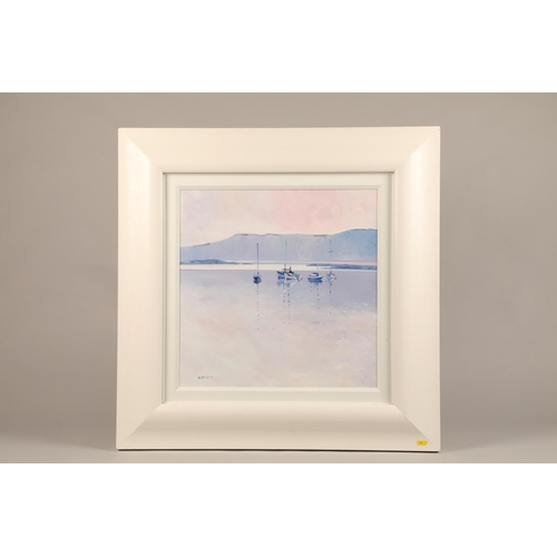 491 - Lin Pattullo (Scottish Born 1949) ARR Framed oil on canvas, signed. 'Summer Sunset, Arisaig' 50cm x ... 