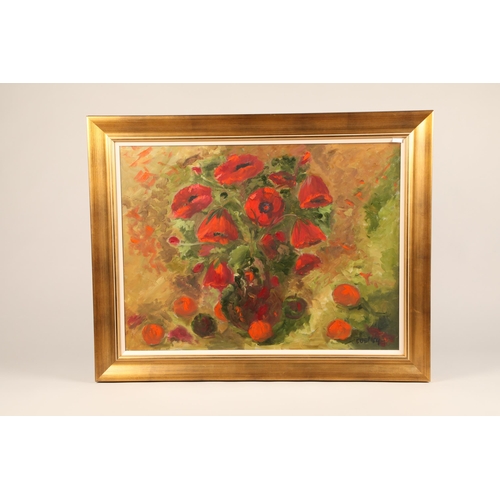 492 - Bill Costley ARR Framed oil on canvas 'Still Life' 58cm x 80cm