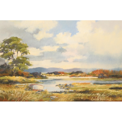 493 - Carl Strickland (Irish 20th century) ARR Pair framed pastels on paper, signed (i) Lough Gill, Co Sli... 