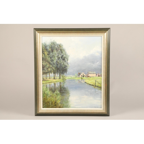 494 - NJV Buuren (Dutch 20th century) Framed oil on canvas, signed 'Dutch Canal'58cm x 48cm