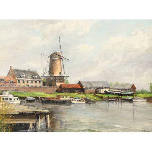 495 - NJV Buuren (Dutch 20th century) Framed oil on canvas, signed 'Wijk Bij Duurstede' 50cm x 60cm... 