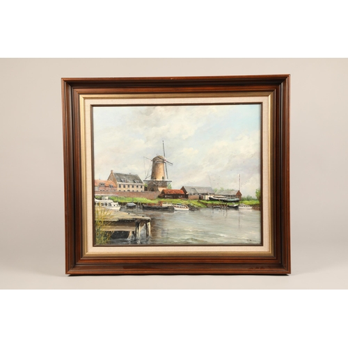 495 - NJV Buuren (Dutch 20th century) Framed oil on canvas, signed 'Wijk Bij Duurstede' 50cm x 60cm... 