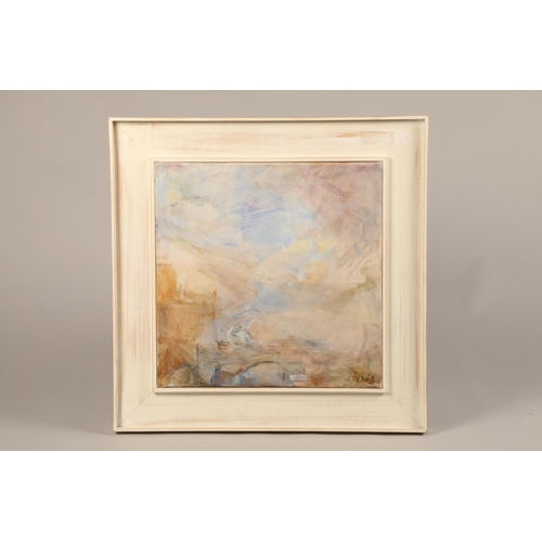 499 - Vivienne Haig Framed oil painting, signed 'Brig O'Doon' 40cm x 40cm Provenance: Mainhill Gallery, Je... 