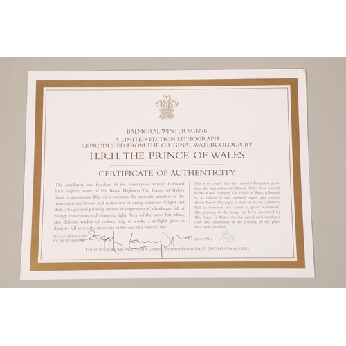 507 - King Charles III (formerly HRH The Prince of Wales) Framed limited edition lithograph 96/100, signed... 