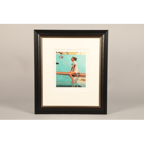 527 - Jack Vettriano OBE (Scottish born 1951) Framed artists proof print, signed lower right 'Rowing At Su... 