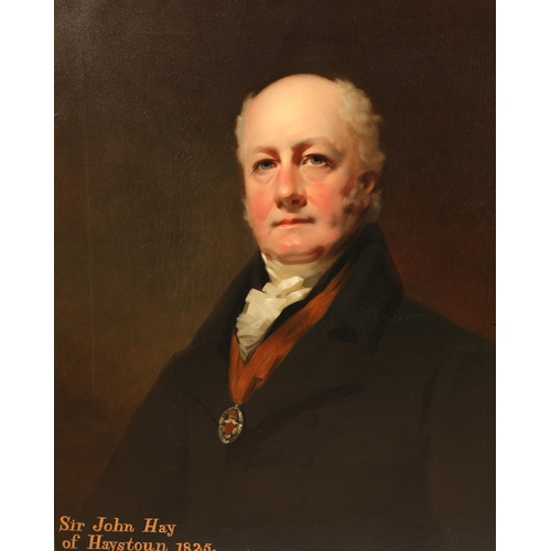 534 - Studio of Sir Henry Raeburn Portrait of Sir John Hay of Haystoun, 1825, bust length in black coat wi... 