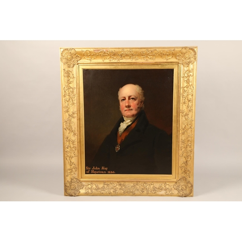 534 - Studio of Sir Henry Raeburn Portrait of Sir John Hay of Haystoun, 1825, bust length in black coat wi... 