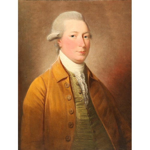 541 - David Martin (Scottish 1737 - 1797) Portrait of James Hunter (1727-1770), half-length in an ochre co... 