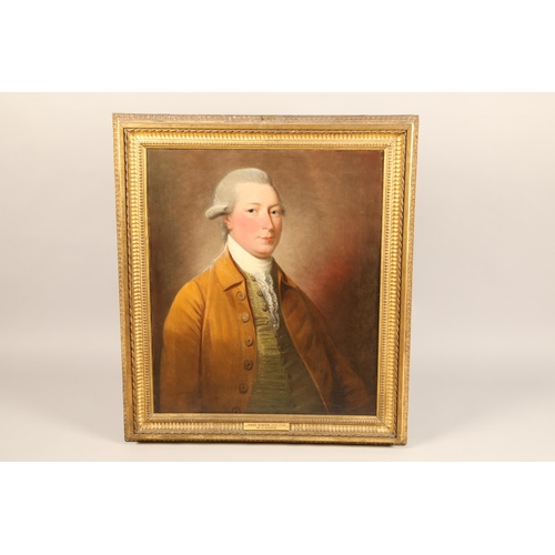 541 - David Martin (Scottish 1737 - 1797) Portrait of James Hunter (1727-1770), half-length in an ochre co... 