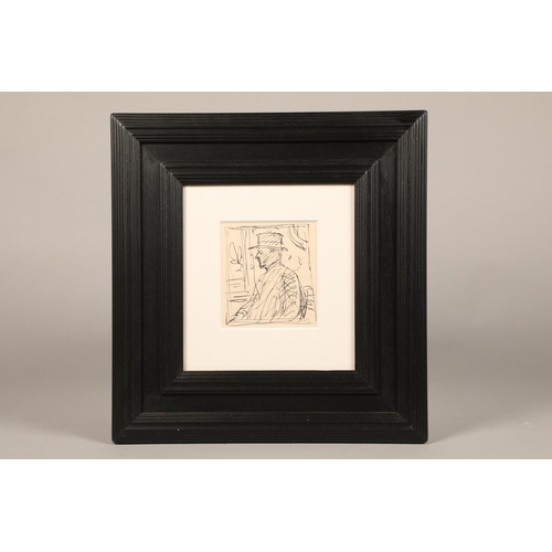 547 - George Leslie Hunter (Scottish 1877-1931) Framed ink sketch on paper, 'Portrait of Dr Tom J Honeyman... 