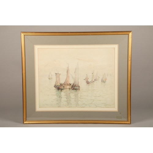 550 - Peter Moffar Linder, R.W.S R.B.A R.O.I (British 1852-1949) Framed watercolour, signed 'Fishing Boats... 