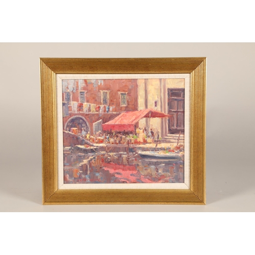 552 - J.D Henderson (Glasgow active 1964-1989) Gilt framed oil on board, signed, and signed again and insc... 