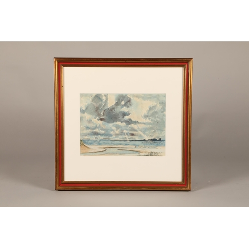 555 - Irish School (20th Century) Gilt framed watercolour, indistinctly signed L.R. 'Late Evening Falcarra... 