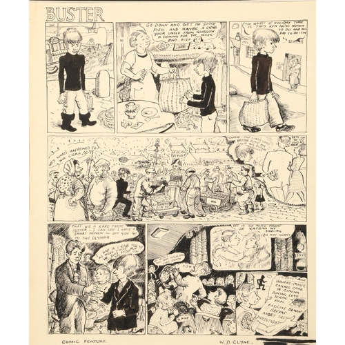 559 - William D Clyne (Scottish 1922 - 1981) Framed original artwork, signed and inscribed 'Buster Comic F... 