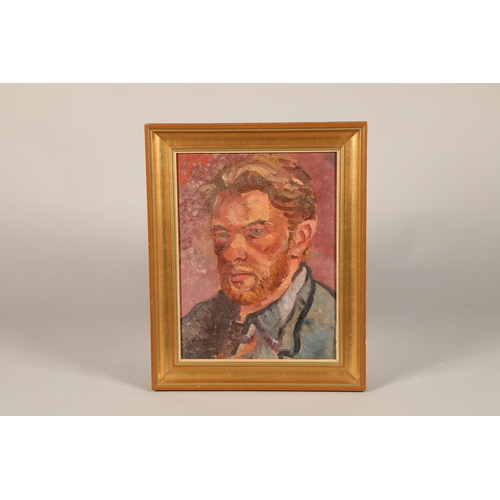 560 - William D Clyne (Scottish 1922 - 1981) Framed oil on board, signed verso and inscribed 'Self Portrai... 