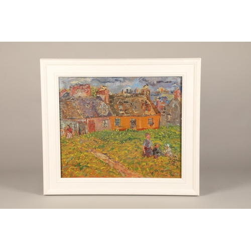 563 - William D Clyne (Scottish 1922 - 1981) Framed oil on canvas, signed verso, painted 1949 'Angus Cotta... 