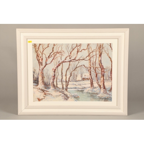 581 - John Wilson F.R.S.A. - R.W.S. (British 20th century) Framed watercolour, signed 'A Winters Day'39cm ... 