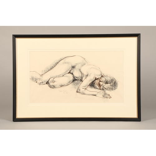 582 - Fyffe Christie (Scottish 1918-1979) Framed black conte and ink, signed and dated 1967 'Reposing Mode... 