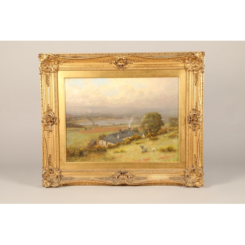 589 - William Barr (Scottish 1867-1933) Gilt framed oil on canvas, signed 'View from Gleniffer Braes' 44.5... 