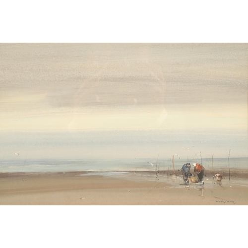 591 - Dudley Hardy (British born 1865-1922) Framed watercolour, signed 'Low tide Ambleteuse'24cm x 34cm... 