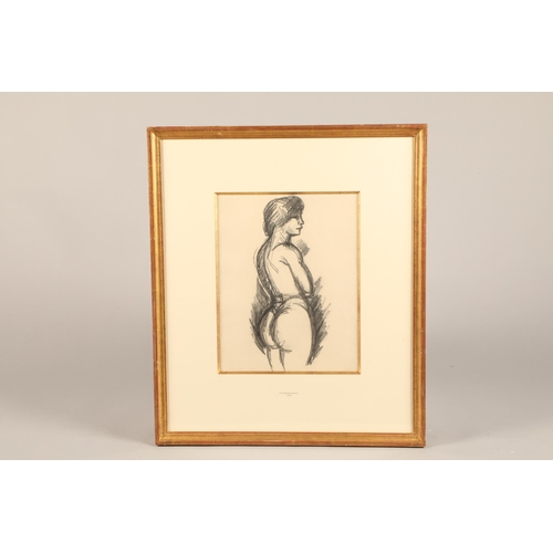 605 - John Duncan Fergusson RBA (Scottish 1874-1961) ARR Framed charcoal on paper, 'Female Study' 30cm X 5... 