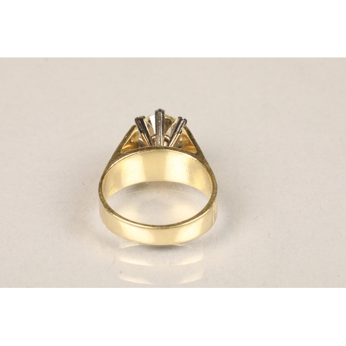 80 - Ladies 18ct diamond solitaire approximately 1.6 carat brillant cut diamond set on a textured 18ct ye... 