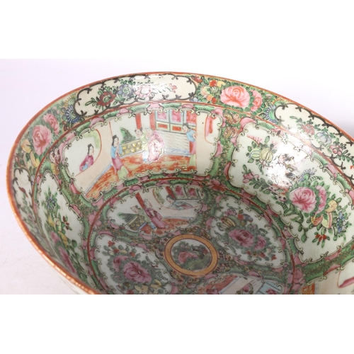 137 - Early 20th century Cantonese famille rose bowl, and another later, 28cm and 26cm diameter. (2) #42