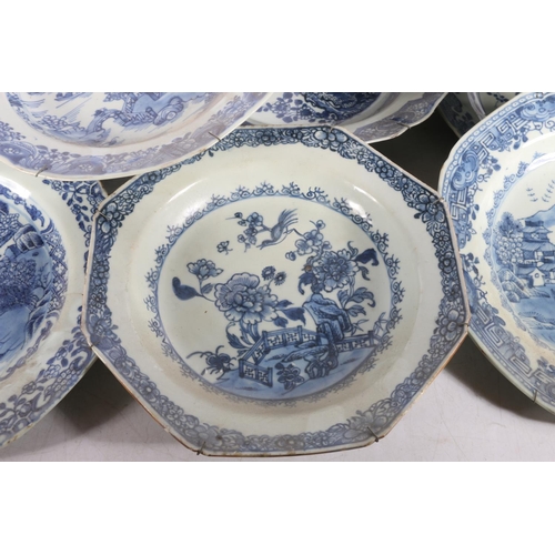 151 - Eight Chinese export porcelain blue and white plates. (8) #184