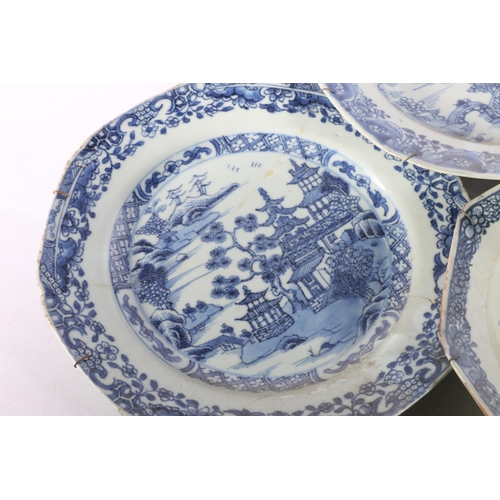 151 - Eight Chinese export porcelain blue and white plates. (8) #184