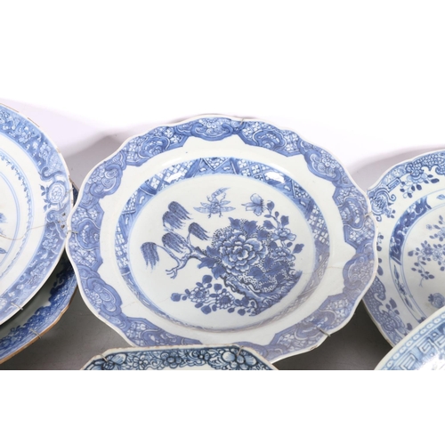 151 - Eight Chinese export porcelain blue and white plates. (8) #184