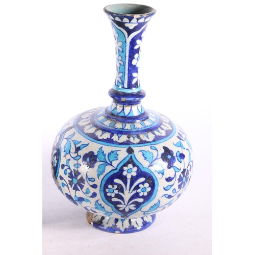 156 - Two Persian Iznik style pottery vases, 28cm and 23cm high.  (a/f)  #219