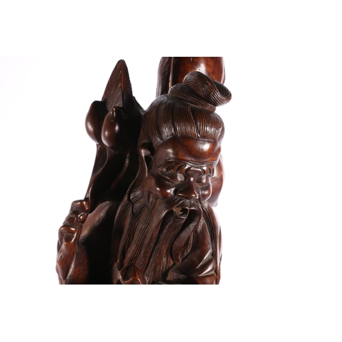 159 - 19th century Chinese root wood figural table lamp, 43cm high. #198