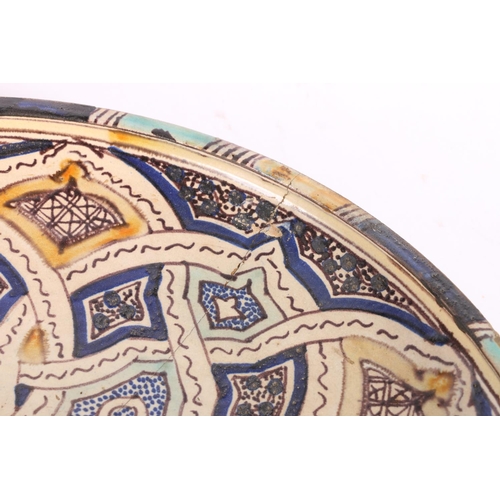 170 - Large Persian Iznik style pottery charger, signed to the reverse, 38cm diameter. #273