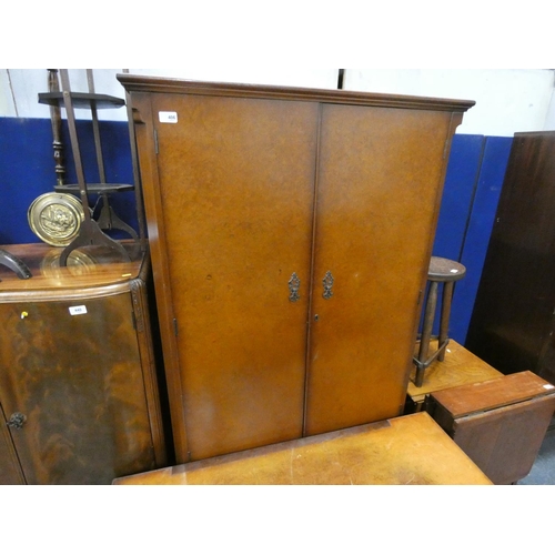 401 - Single wardrobe with fitted interior and a dressing table of kidney form. (2)