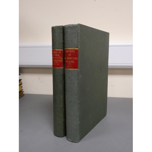 211 - INSPECTORS OF MINES.  Reports for the Years 1871 & 1873. Fldg. plan of Seaham Colliery & of ... 