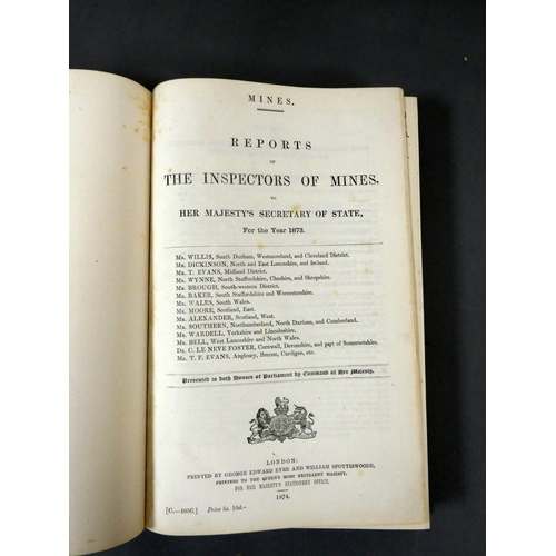 211 - INSPECTORS OF MINES.  Reports for the Years 1871 & 1873. Fldg. plan of Seaham Colliery & of ... 