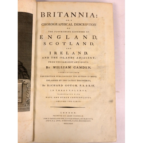 227 - CAMDEN WILLIAM.  Britannia or A Chorographical Description of the Flourishing Kingdoms of ... 