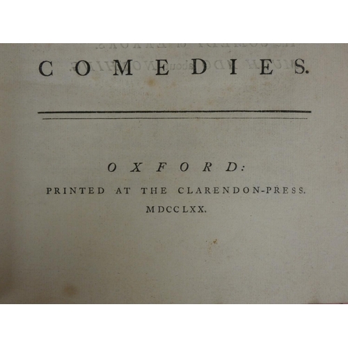 228 - SHAKESPEAR WILLIAM.  The Works of Mr. William Shakespear. 6 vols. Quarto. Late qtr. calf, ... 