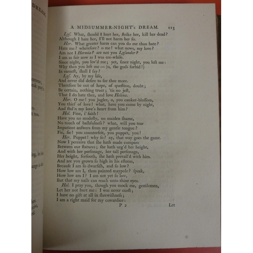 228 - SHAKESPEAR WILLIAM.  The Works of Mr. William Shakespear. 6 vols. Quarto. Late qtr. calf, ... 