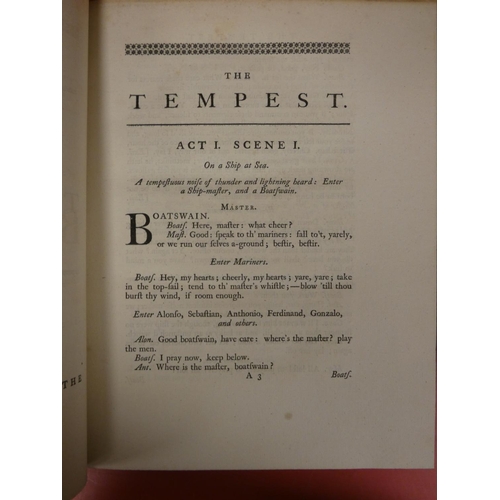 228 - SHAKESPEAR WILLIAM.  The Works of Mr. William Shakespear. 6 vols. Quarto. Late qtr. calf, ... 