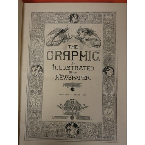 229 - THE GRAPHIC, An Illustrated Weekly Newspaper.  3 bound vols. nos. 15, 16 & 17. Very ma... 