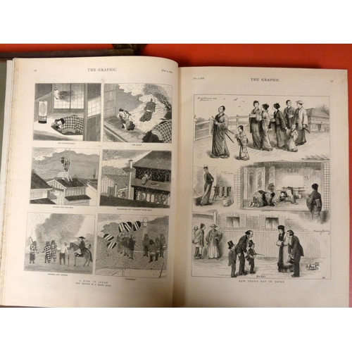 229 - THE GRAPHIC, An Illustrated Weekly Newspaper.  3 bound vols. nos. 15, 16 & 17. Very ma... 