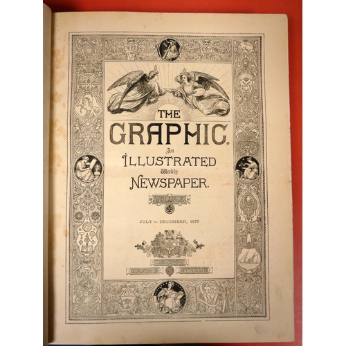 229 - THE GRAPHIC, An Illustrated Weekly Newspaper.  3 bound vols. nos. 15, 16 & 17. Very ma... 