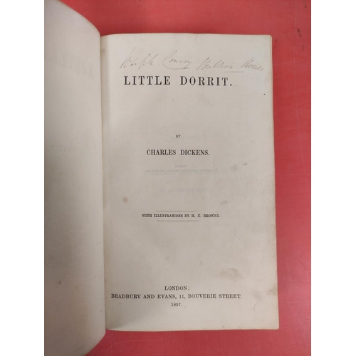 232 - DICKENS CHARLES.  Little Dorrit. Eng. frontis, title & plates. Rebound half calf. 1st ed., 1st i... 