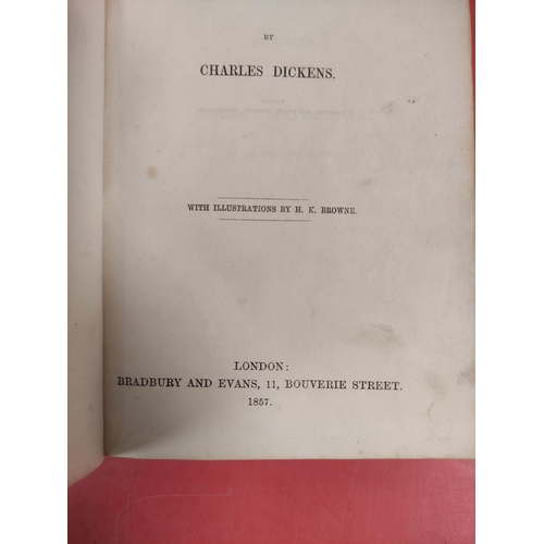 232 - DICKENS CHARLES.  Little Dorrit. Eng. frontis, title & plates. Rebound half calf. 1st ed., 1st i... 