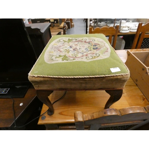 407 - Antique tapestry top foot stool.