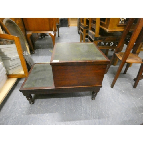 409 - 19th century leather top mahogany commode.