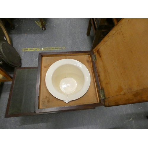 409 - 19th century leather top mahogany commode.