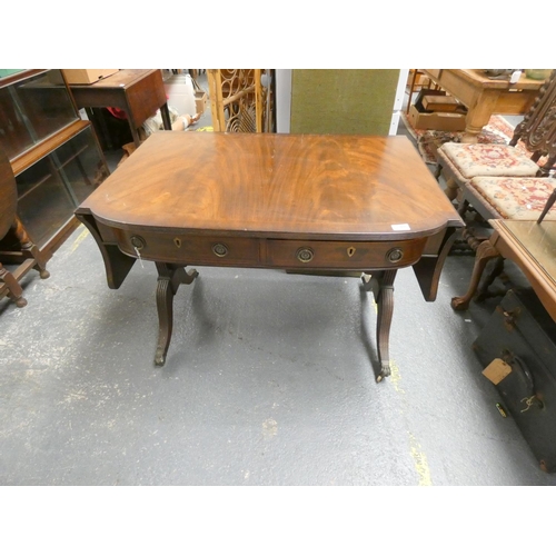 412 - Two drawer mahogany sofa table.