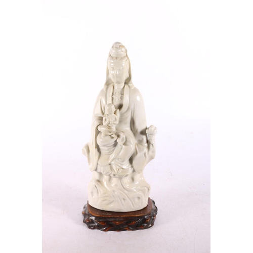 184 - Oriental Blanc de Chine porcelain figure of Guanyin, 25cm high. #465